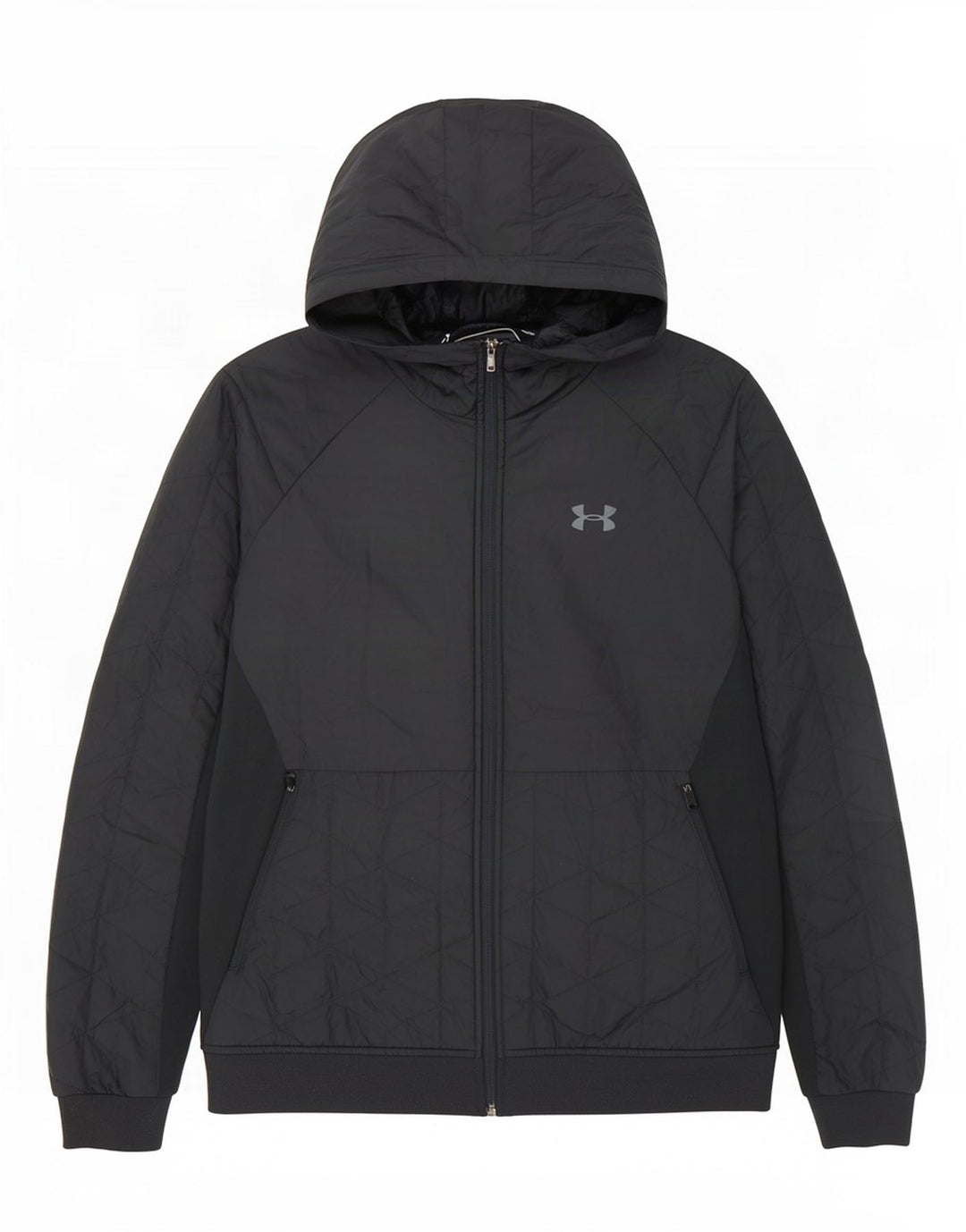 Męska pikowana kurtka z kapturem Under Armour UK 40, duża, granatowa, z poliestru