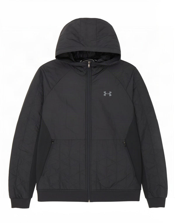 Męska pikowana kurtka z kapturem Under Armour UK 40, duża, granatowa, z poliestru