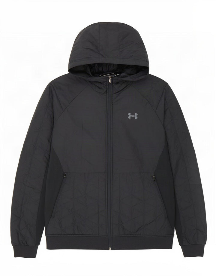 Męska pikowana kurtka z kapturem Under Armour UK 40, duża, granatowa, z poliestru