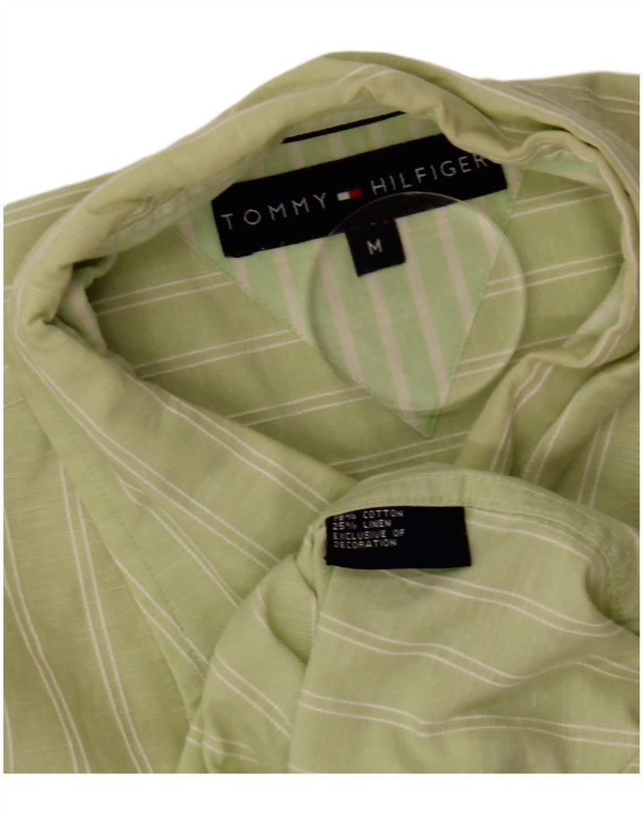 Koszula męska Tommy Hilfiger, bawełniana, w średnie zielone prążki