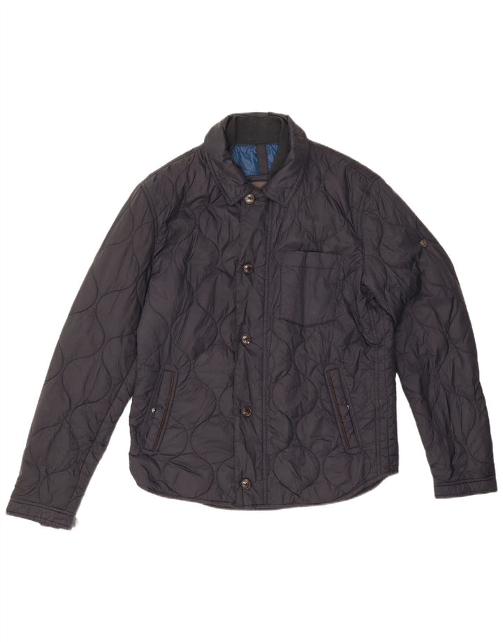 Męska pikowana kurtka Massimo Dutti UK 40, duża, granatowa, nylonowa