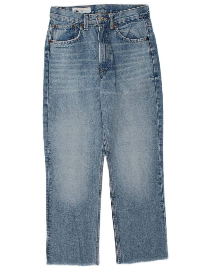 Damskie proste dżinsy ZARA z wysokim stanem EU 36 XS W26 L26 Niebieskie bawełniane