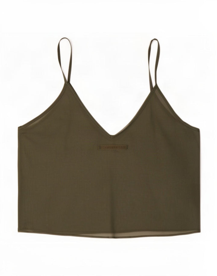 Damski, prześwitujący top Zara UK 12, średni khaki