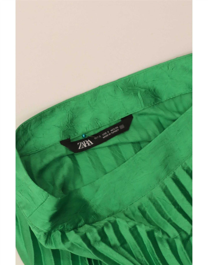 Spódnica damska Zara plisowana maxi mała W26 zielona