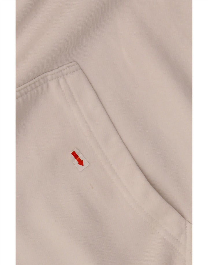 Męski sweter z kapturem i grafiką KARL KANI o luźnym kroju, mały, biały, bawełniany