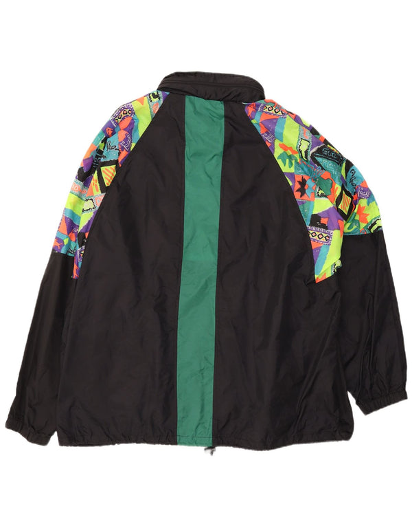 Męska kurtka przeciwdeszczowa z kapturem VINTAGE UK 44 2XL Czarna geometryczna