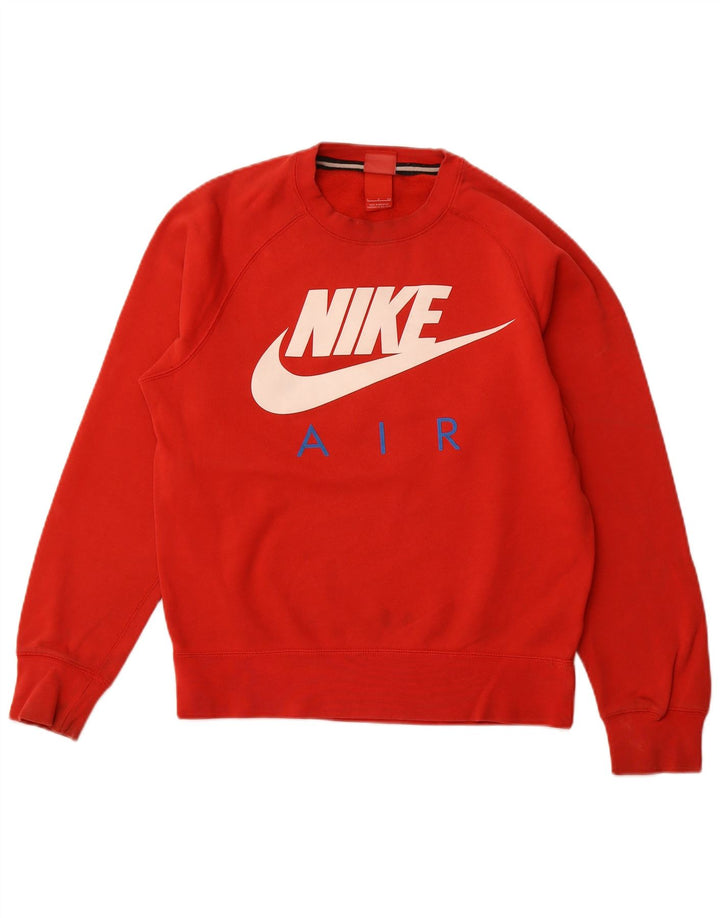 Męski sweter z grafiką Nike, mały, czerwony, bawełniany