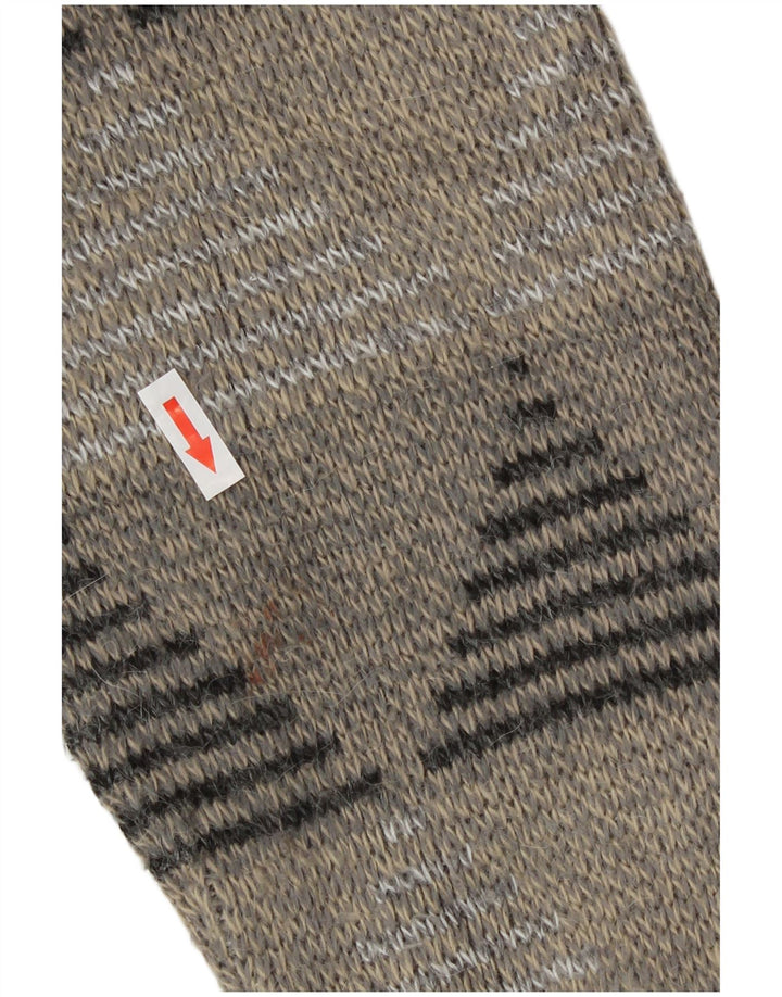 Męski sweter rozpinany Rinaldi, duży, szary, geometryczny, wełniany