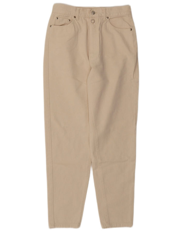Ann Christine Damskie jeansy z wysokim stanem, zwężane UK 14 Medium W28 L28 Beżowe