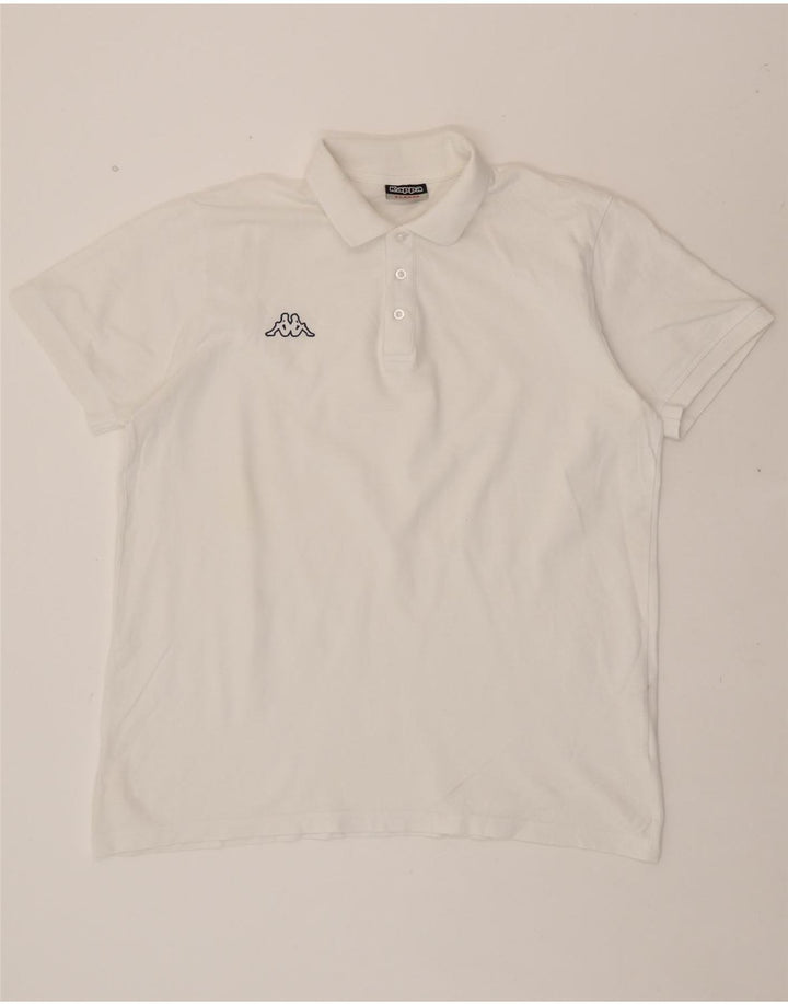 KAPPA Mens Polo Shirt XL White Vintage Kappa and Second-Hand Kappa from Messina Hembry 