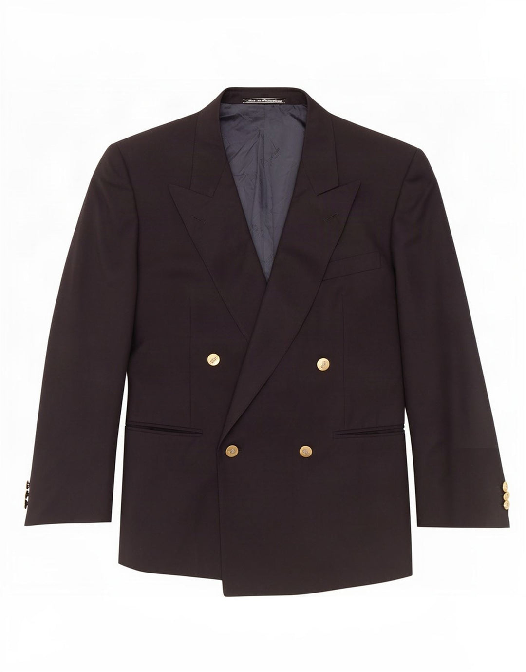 Męska marynarka dwurzędowa Aquascutum IT 52 XL Granatowa wełna
