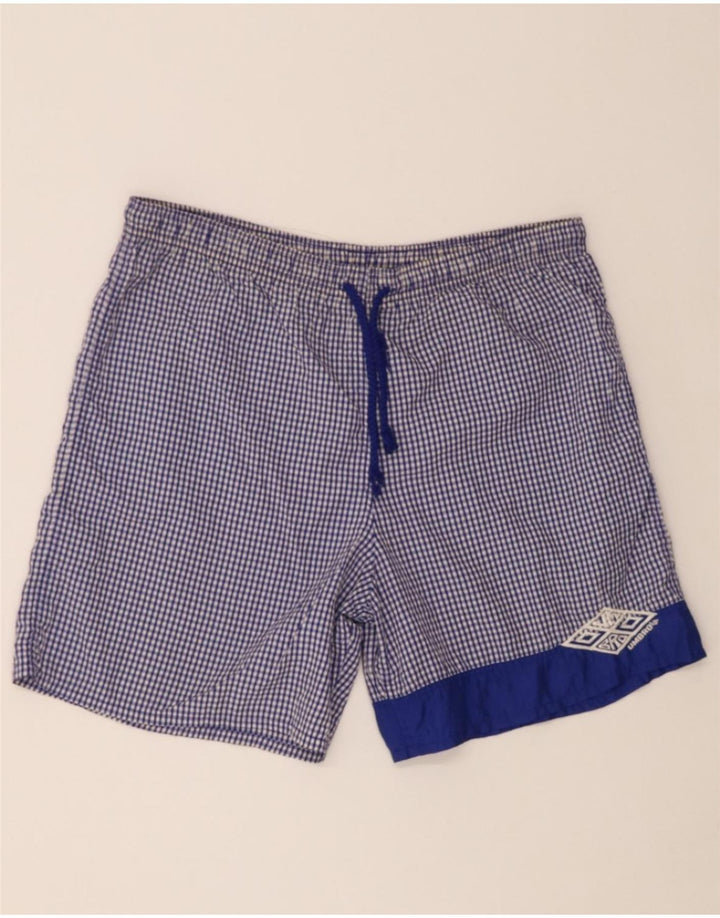 UMBRO Mens Swimming Shorts Small Blue Check Nylon Vintage Umbro and Second-Hand Umbro from Messina Hembry 