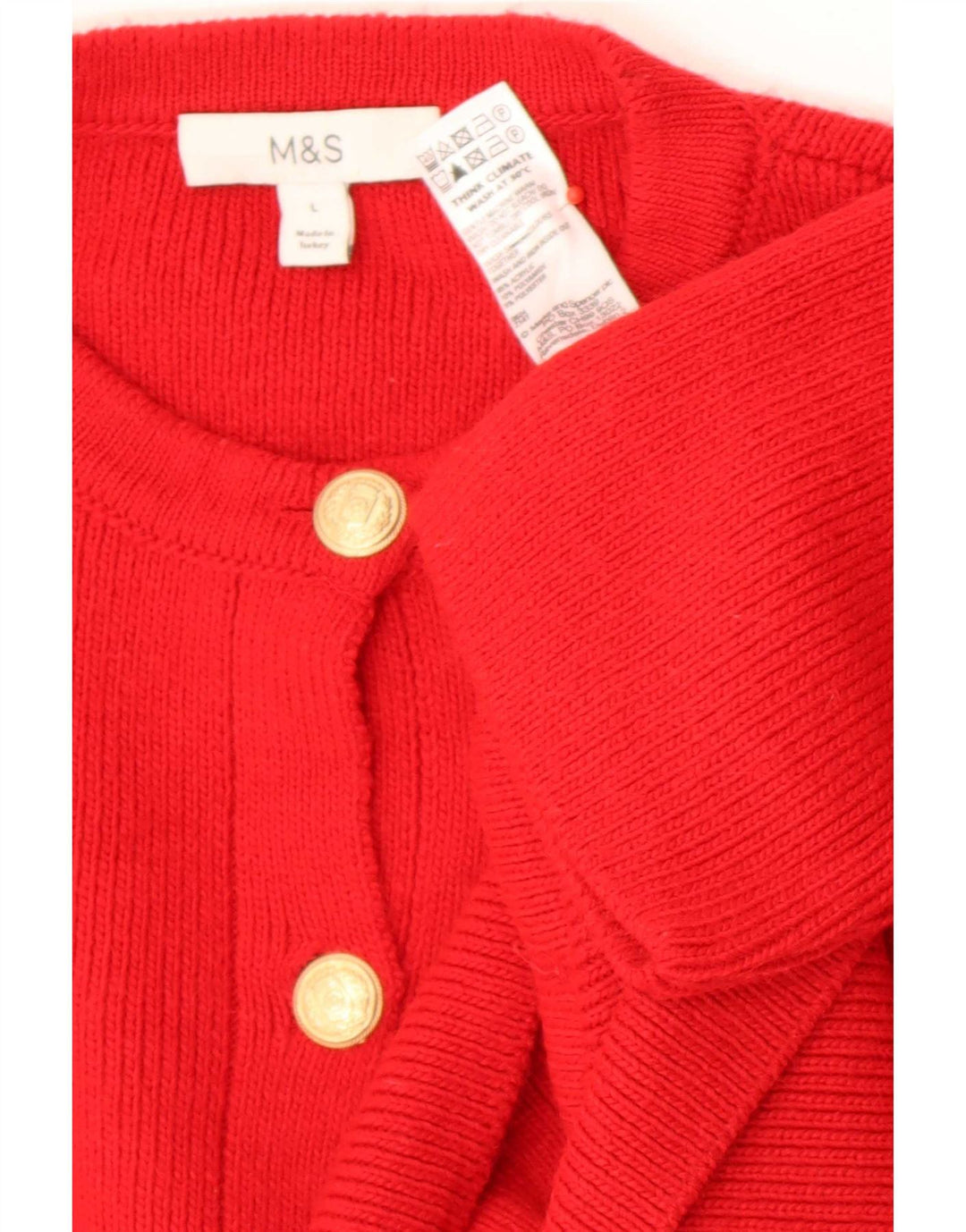 Marks & Spencer Damski sweter oversize UK 16, duży, czerwony akryl