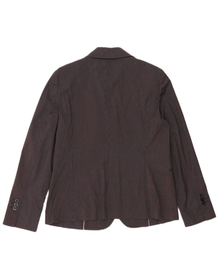 Damska marynarka LES COPAINS zapinana na 3 guziki IT 46 w duże granatowe prążki