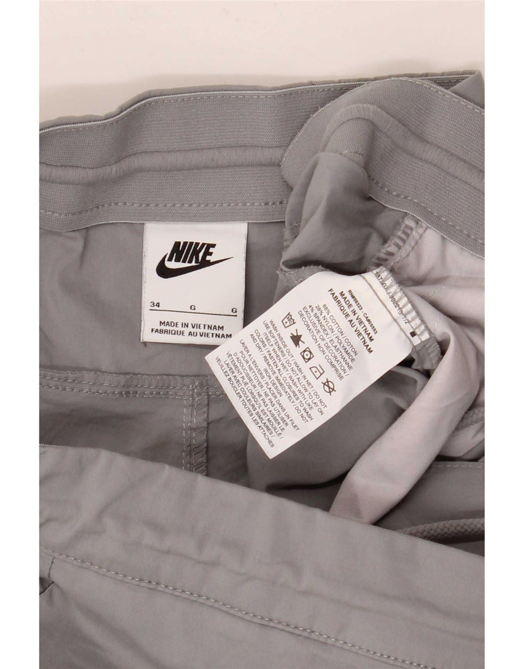 Męskie spodnie cargo Nike Straight W34 L28 Szara bawełna