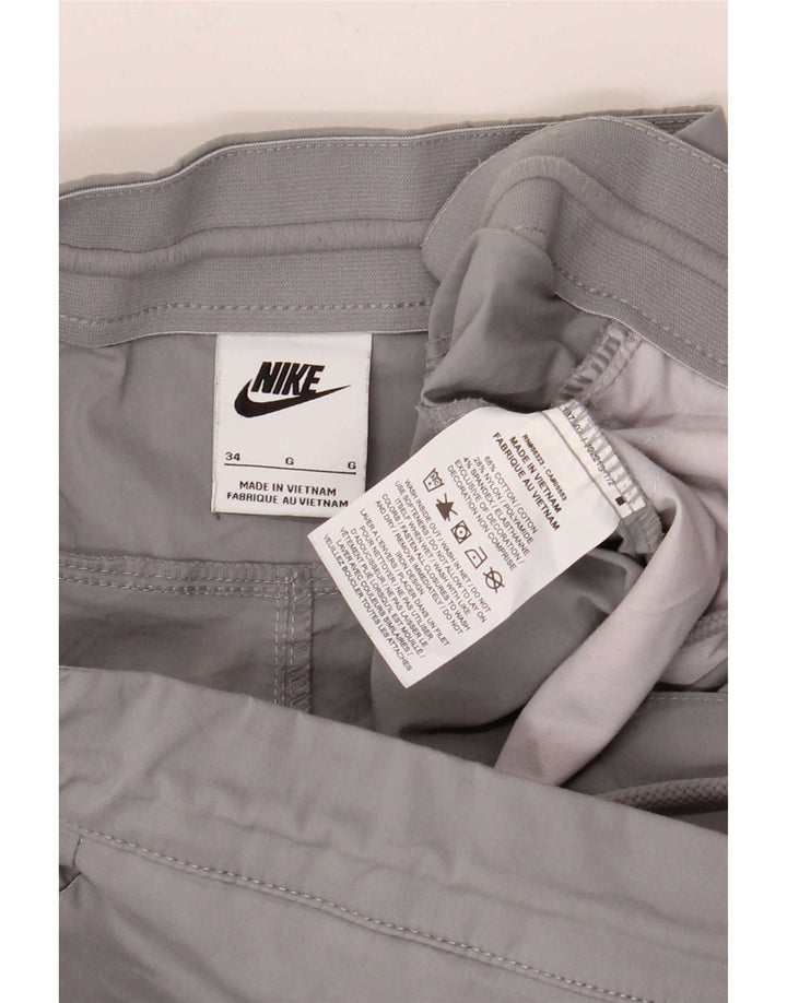 Męskie spodnie cargo Nike Straight W34 L28 Szara bawełna