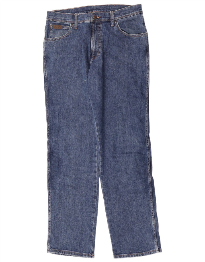 Męskie jeansy Wrangler o prostym kroju W33 L34, niebieskie, bawełniane