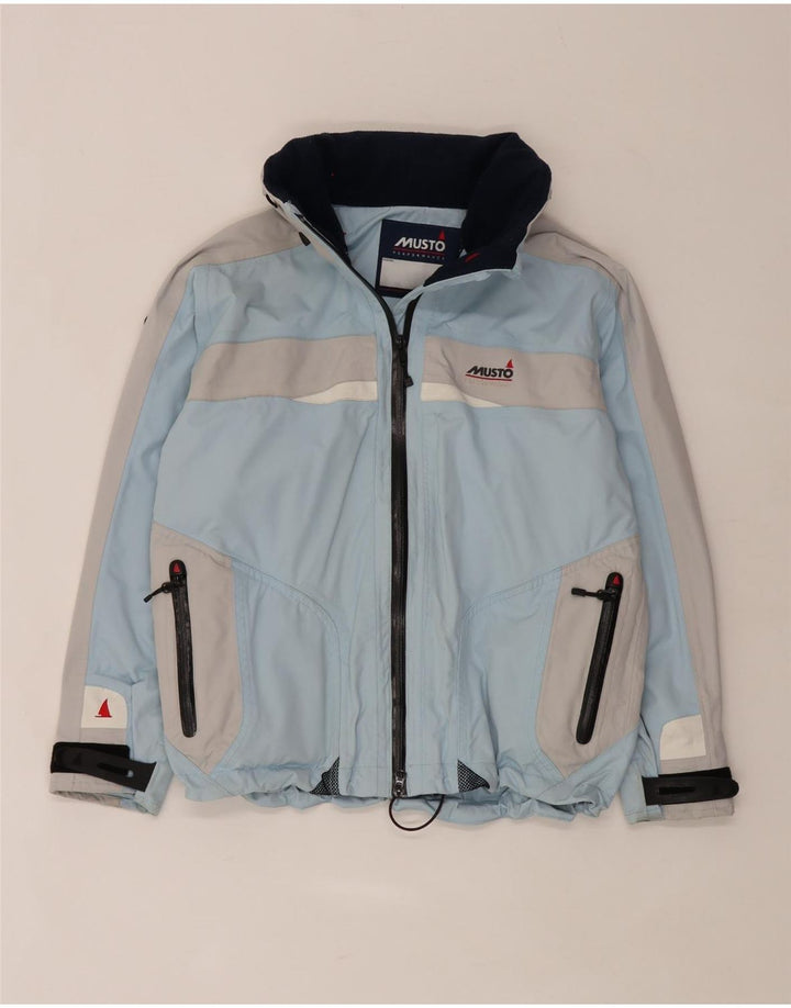 Damska kurtka przeciwdeszczowa z kapturem, oversize Musto UK 10 Small Blue Colourblock