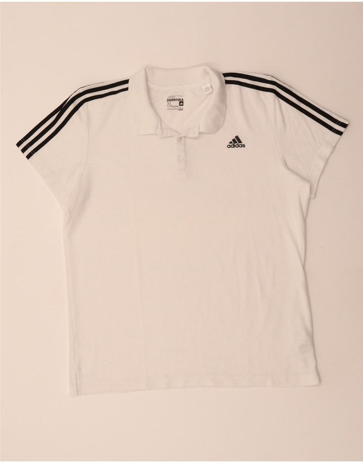 Męska koszulka polo Adidas Climalite XL, biała, poliestrowa