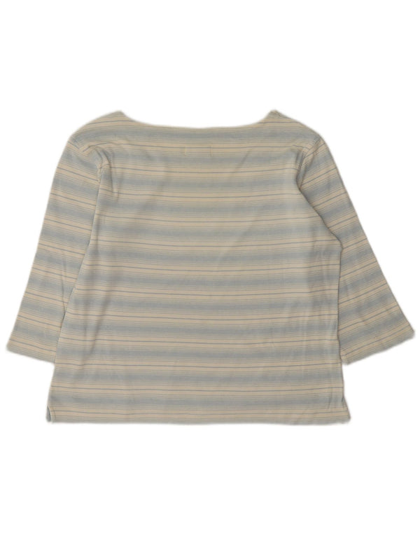 Damski top Diadora z rękawem 3/4, UK 16, duży, niebieski, bawełniany w paski