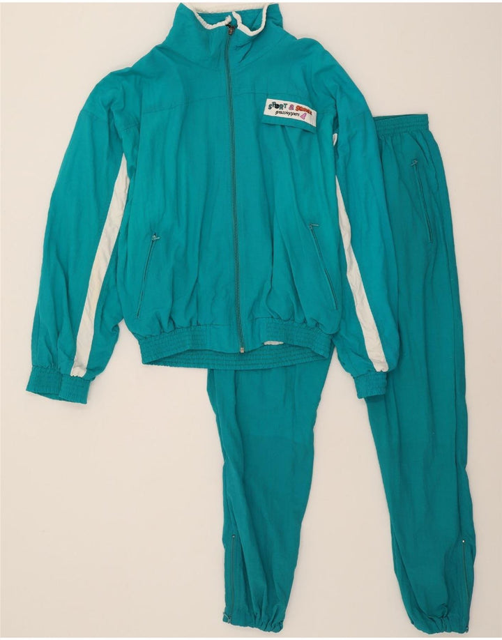 GRASSHOPPERS Mens Oversized Full Tracksuit IT 50 Medium  Blue Colourblock Vintage grasshoppers and Second-Hand grasshoppers from Messina Hembry 