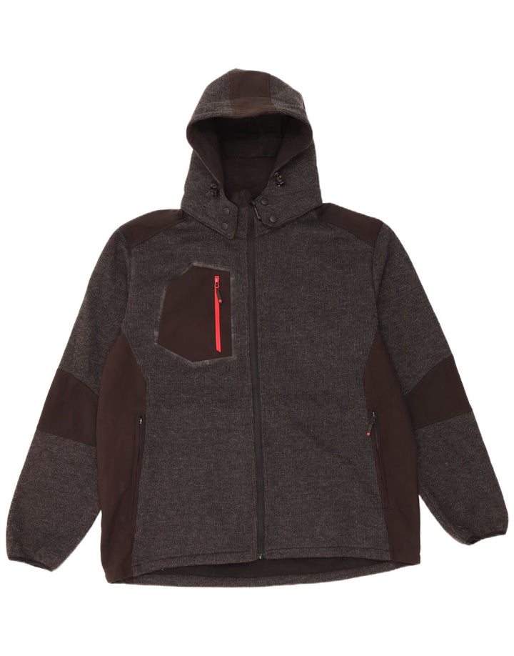 MOUNTAIN WAREHOUSE Męska bluza dresowa z kapturem, 2XL, szara, z blokami kolorów