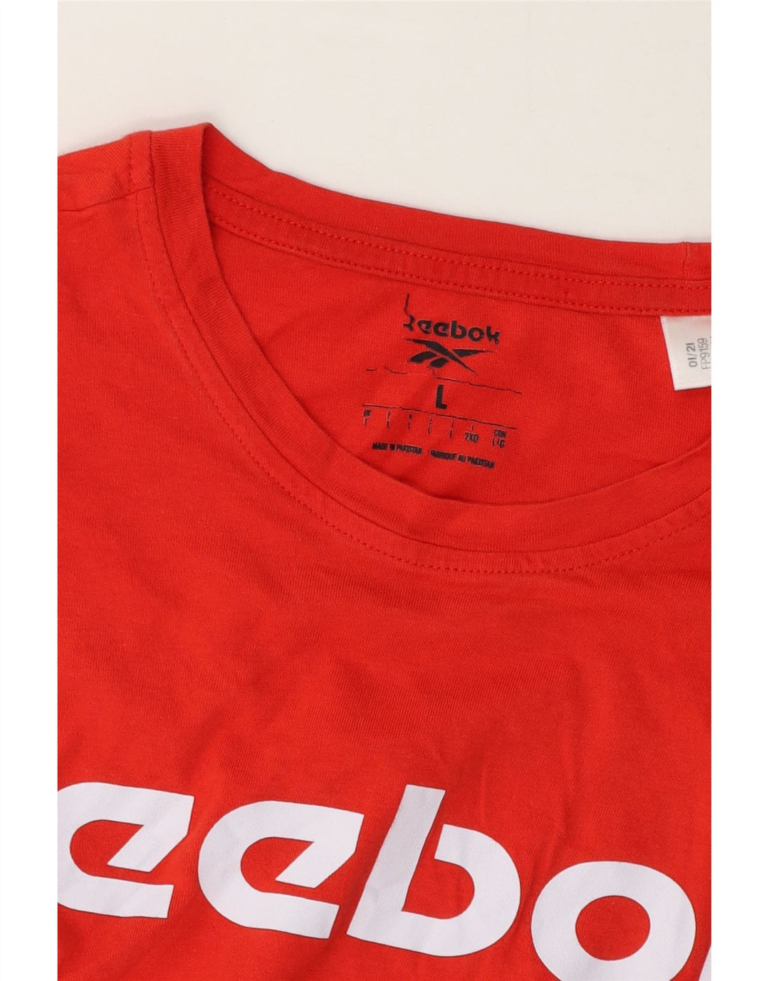 Męski T-shirt Reebok z grafiką, duży, czerwony, bawełniany