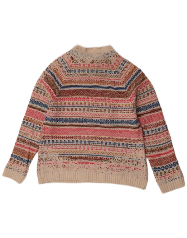 Damski sweter z golfem Benetton UK 14, średni, wielokolorowy