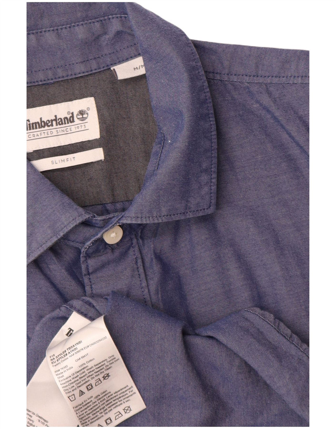 Męska koszula slim fit Timberland z krótkim rękawem, średnioniebieska, bawełniana
