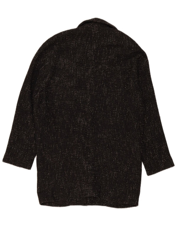 Damski płaszcz oversize z podwójnymi piersiami Zara UK 6 XS, czarny poliester
