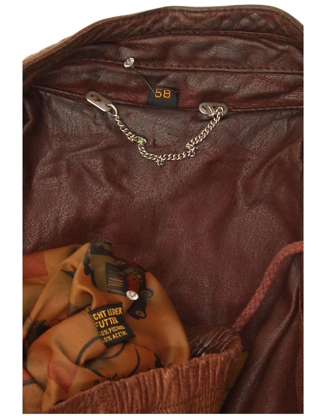 Męska kurtka bomberka w stylu vintage IT 58 4XL brązowa skóra