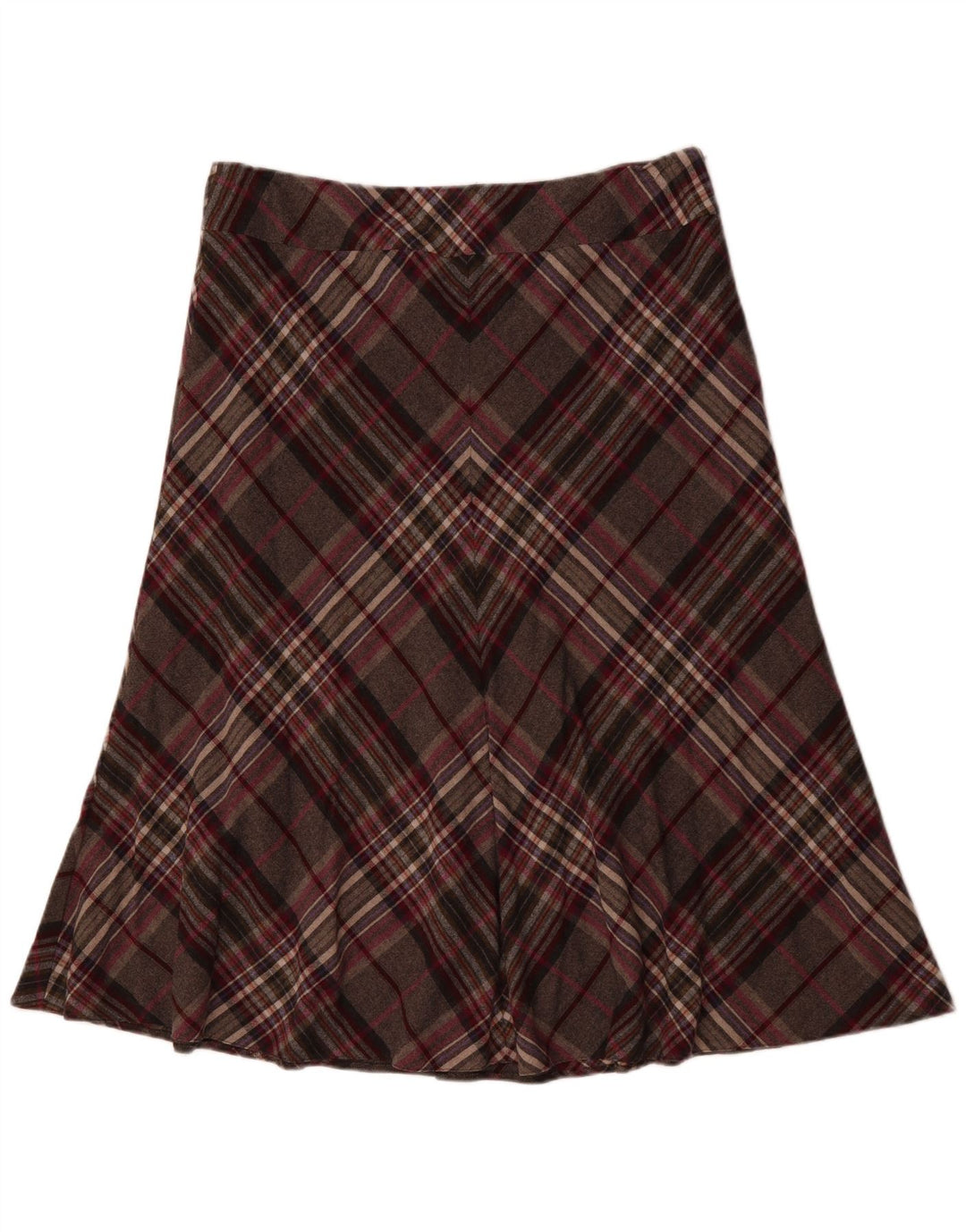 Damska spódnica w kształcie litery A VIYELLA UK 16 duża W36 szara wełniana krata