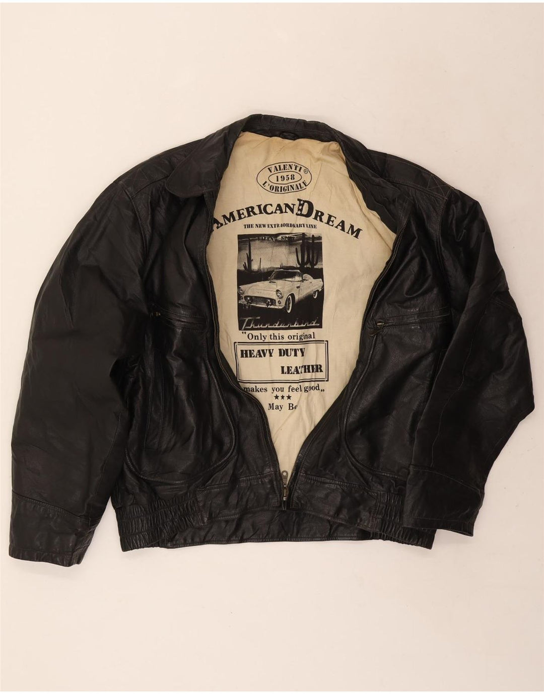 Vintage męska kurtka skórzana IT 56 3XL czarna