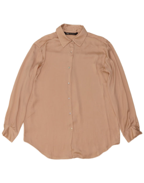Damska bluzka koszulowa oversize Zara UK 6 XS, beżowa