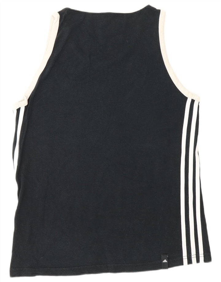 Top męski ADIDAS z kamizelką UK 34/36, mały, czarny, bawełniany