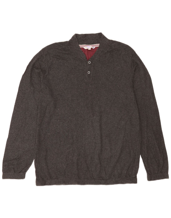 Męski sweter zapinany na guziki Fat Face XL, szary, bawełniany