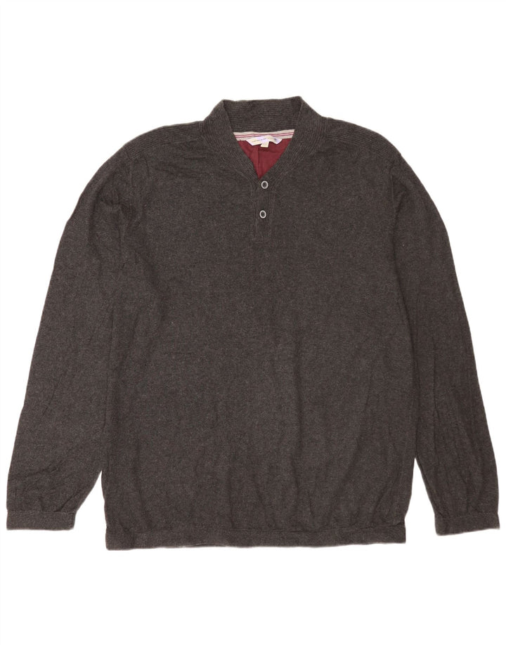 Męski sweter zapinany na guziki Fat Face XL, szary, bawełniany