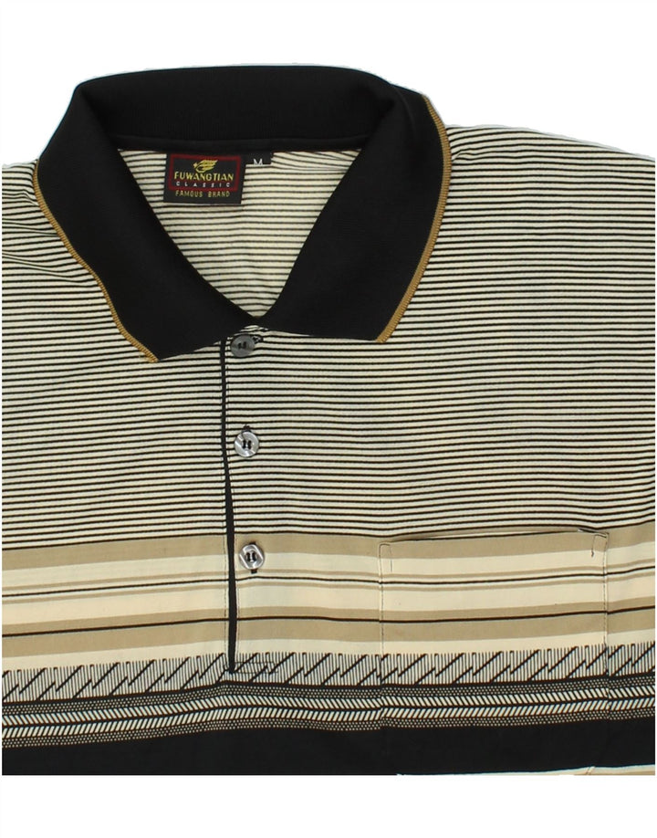 Męska koszulka polo VINTAGE, poliester w szare paski