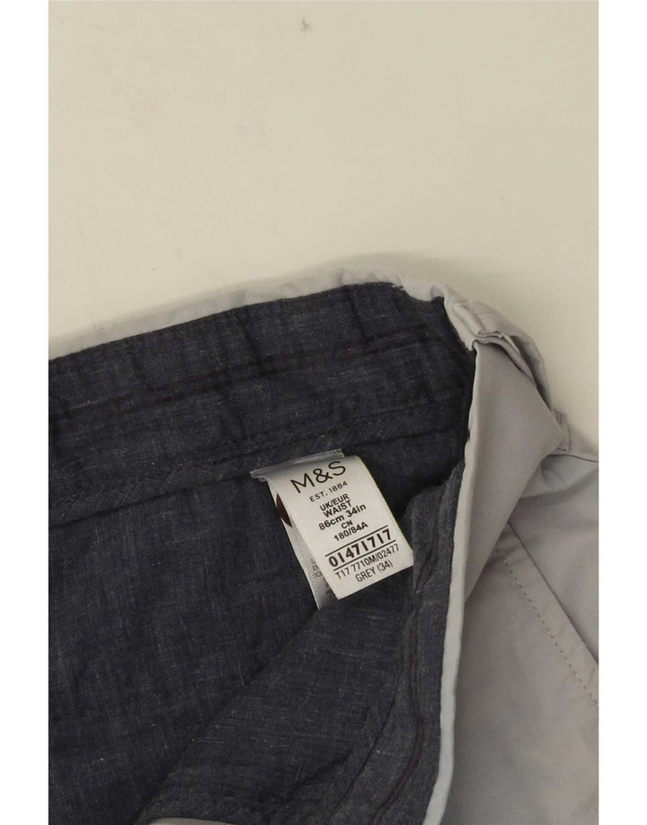 Męskie spodenki Chino Marks & Spencer W34, duże, szare, bawełniane