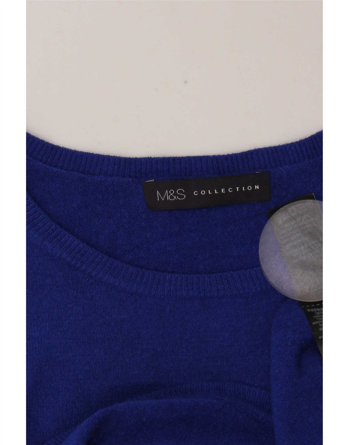 Marks & Spencer Damski sweter oversize z dekoltem w łódkę, UK 10, mały, niebieski