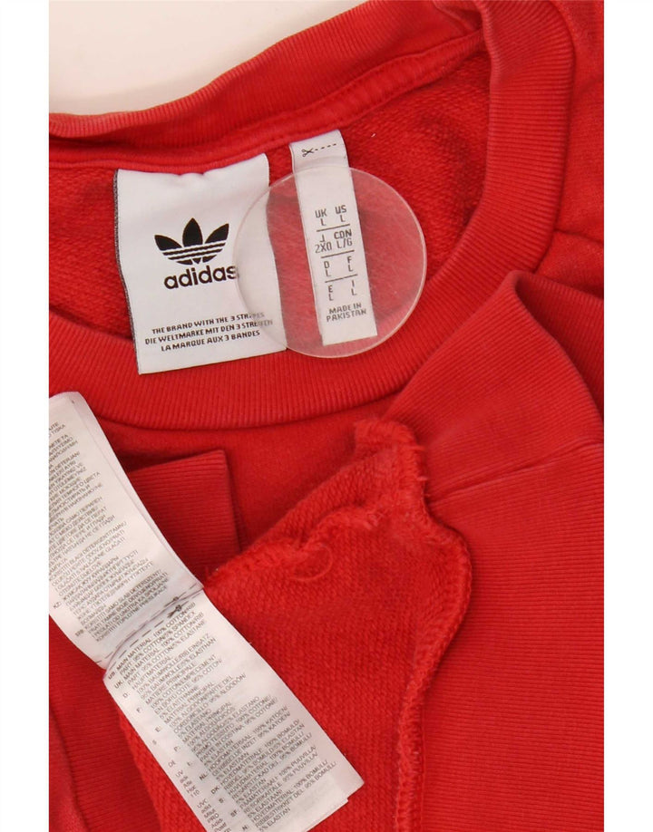 Męska bluza Adidas z grafiką, duża, czerwona, bawełniana