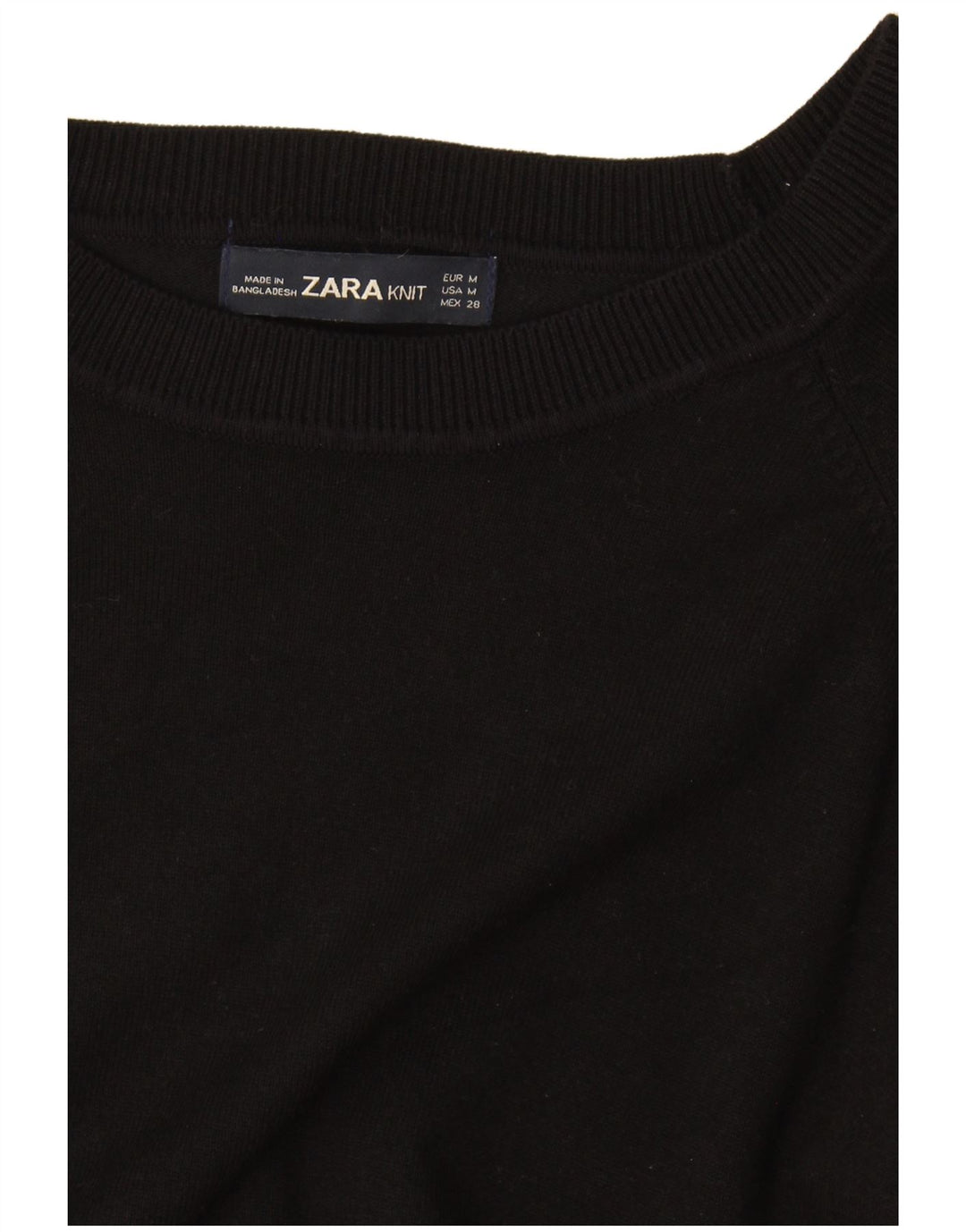 Damski sweter oversize z dekoltem w łódkę Zara UK 14, średni czarny