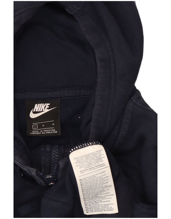 Męski sweter z kapturem i zamkiem błyskawicznym Nike, duży, granatowy, bawełniany