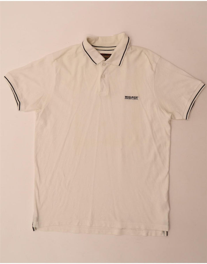 Męska koszulka polo XL Woolrich, biała, bawełniana