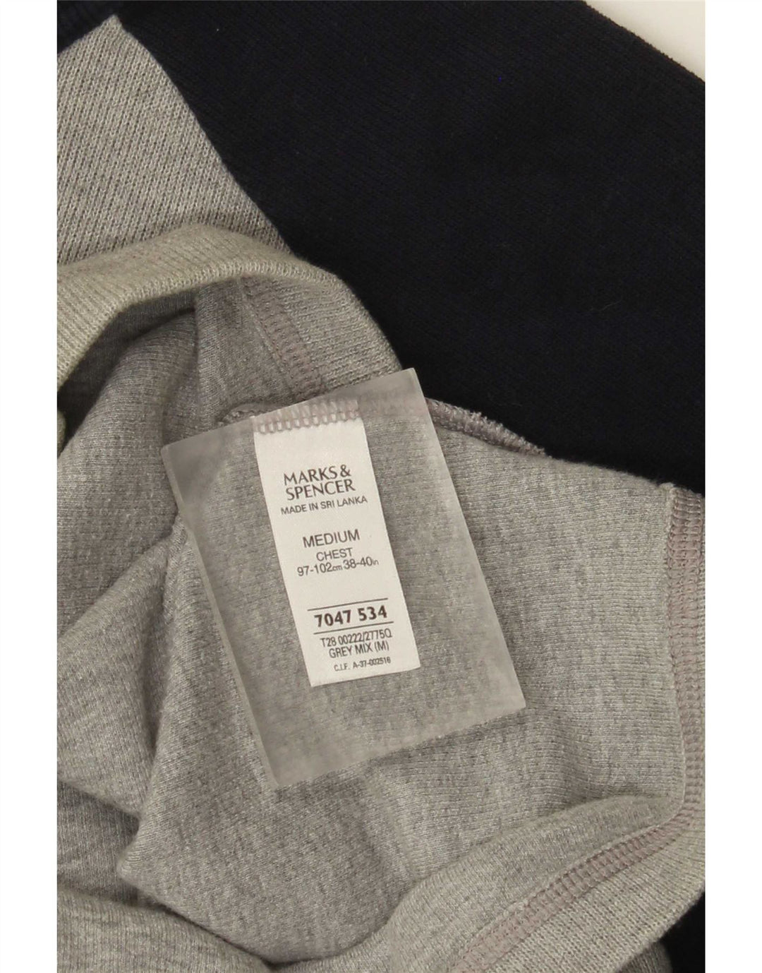 Marks & Spencer Męski top z długim rękawem, bawełniany w kolorze średnioszarym