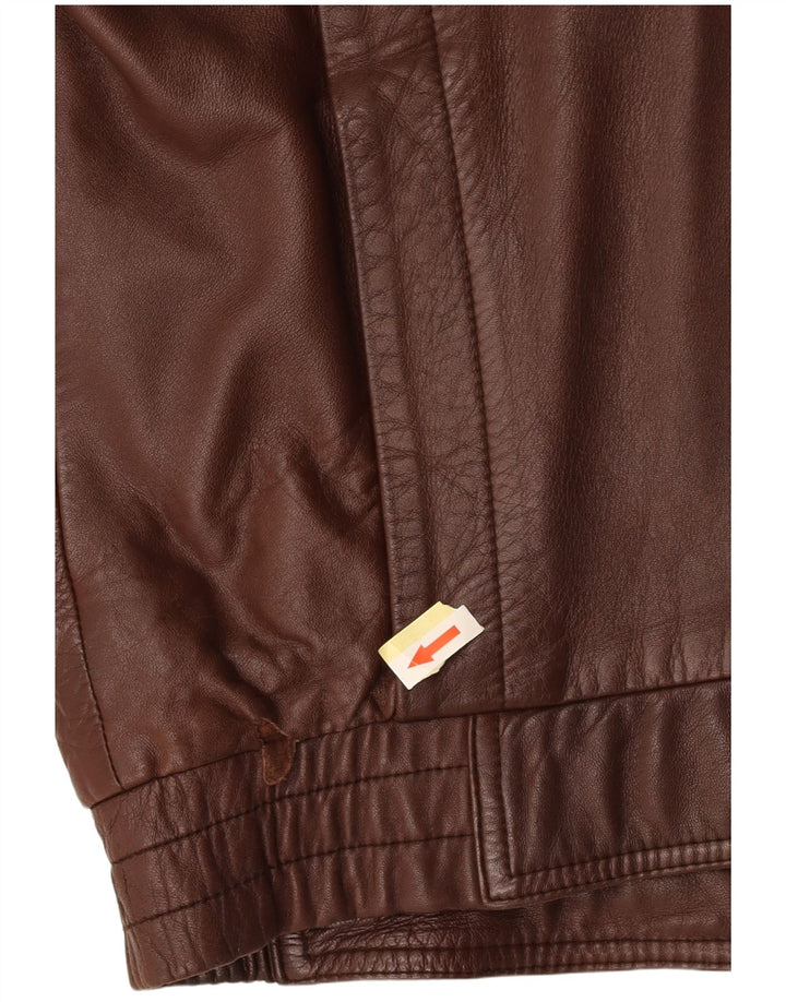 NOBLE Męska kurtka skórzana o luźnym kroju EU 44 XS, brązowa skóra