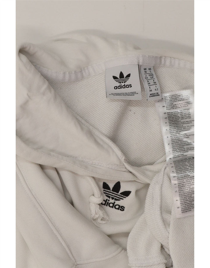 Damski sweter oversize z kapturem ADIDAS, UK 10, mały, biały, bawełniany