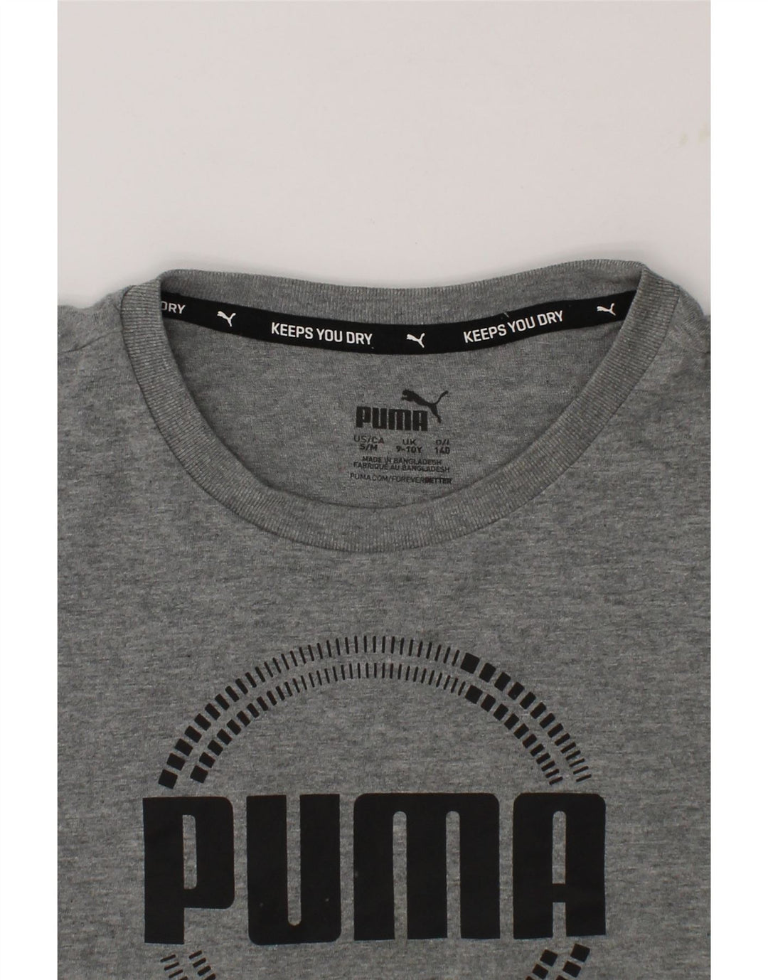 PUMA Boys Graphic T-Shirt Top 9-10 Years Medium Grey Vintage Puma and Second-Hand Puma from Messina Hembry 