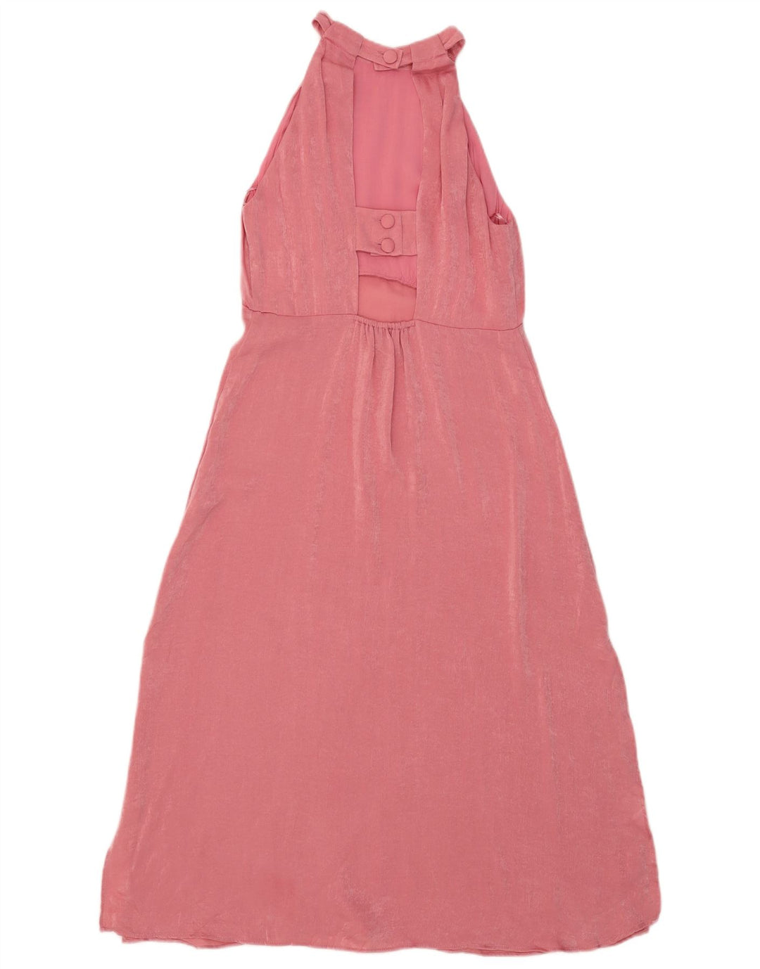 Damska sukienka Maxi Halter Zara UK 12 Średni różowy poliester
