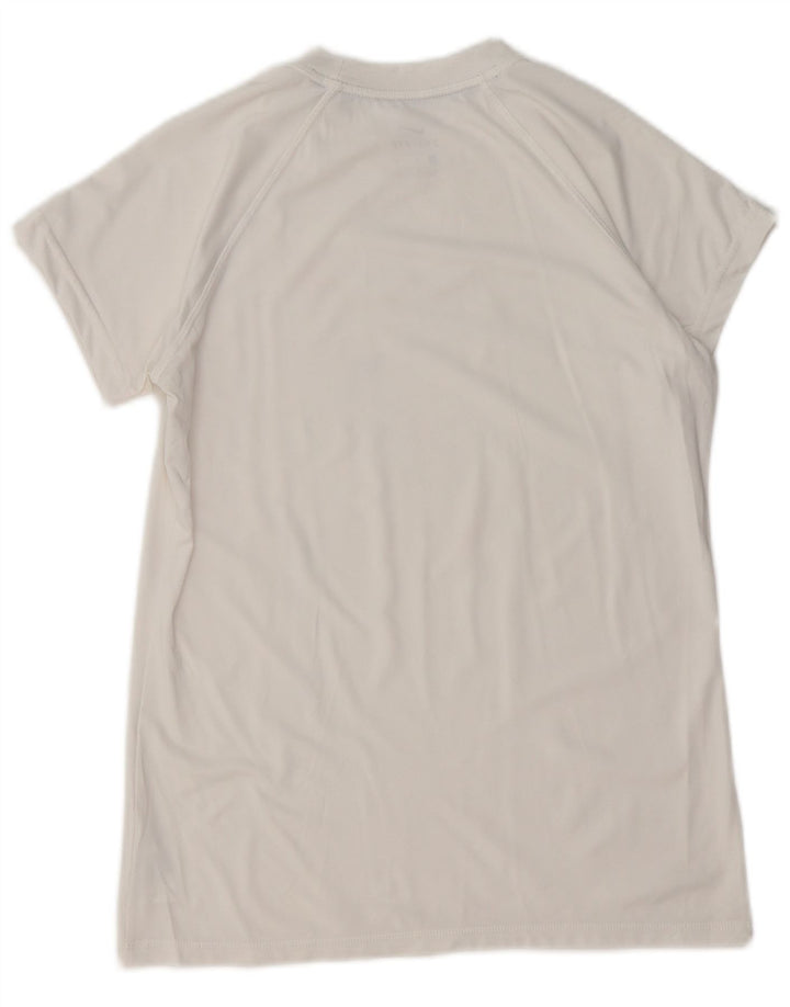 Damska koszulka NIKE Dri Fit Graphic Top UK 12 Średni biały poliester